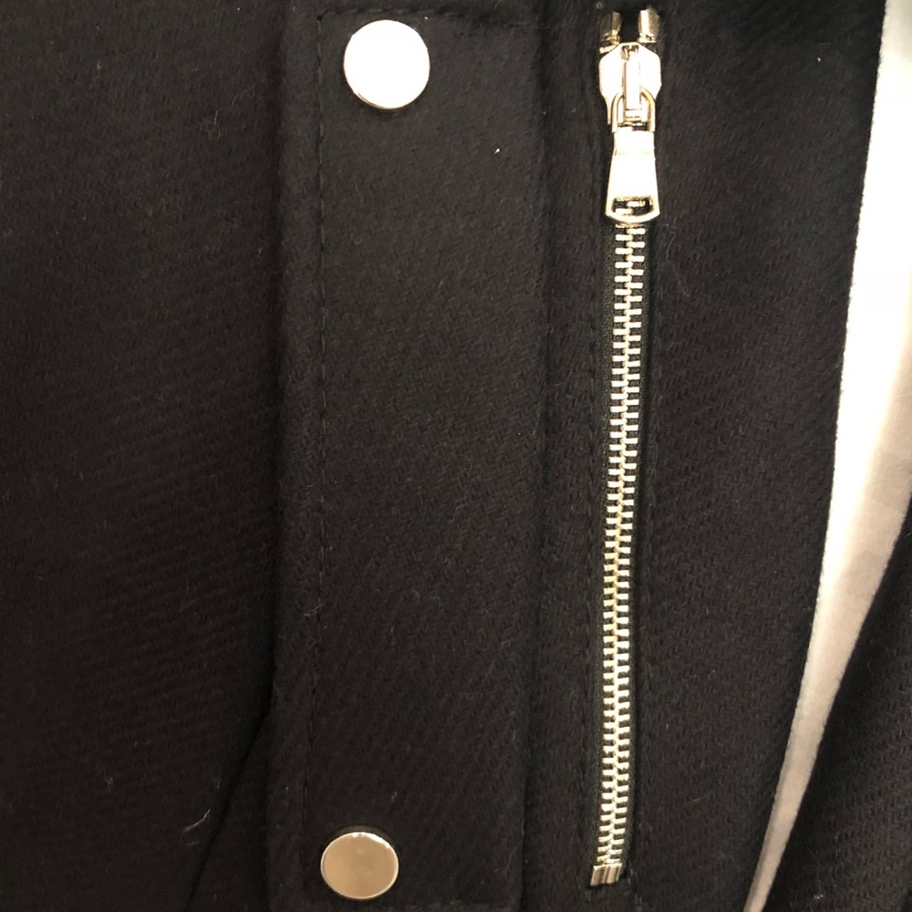 Zara Black Wool Zip Coat - Picture 7 of 8